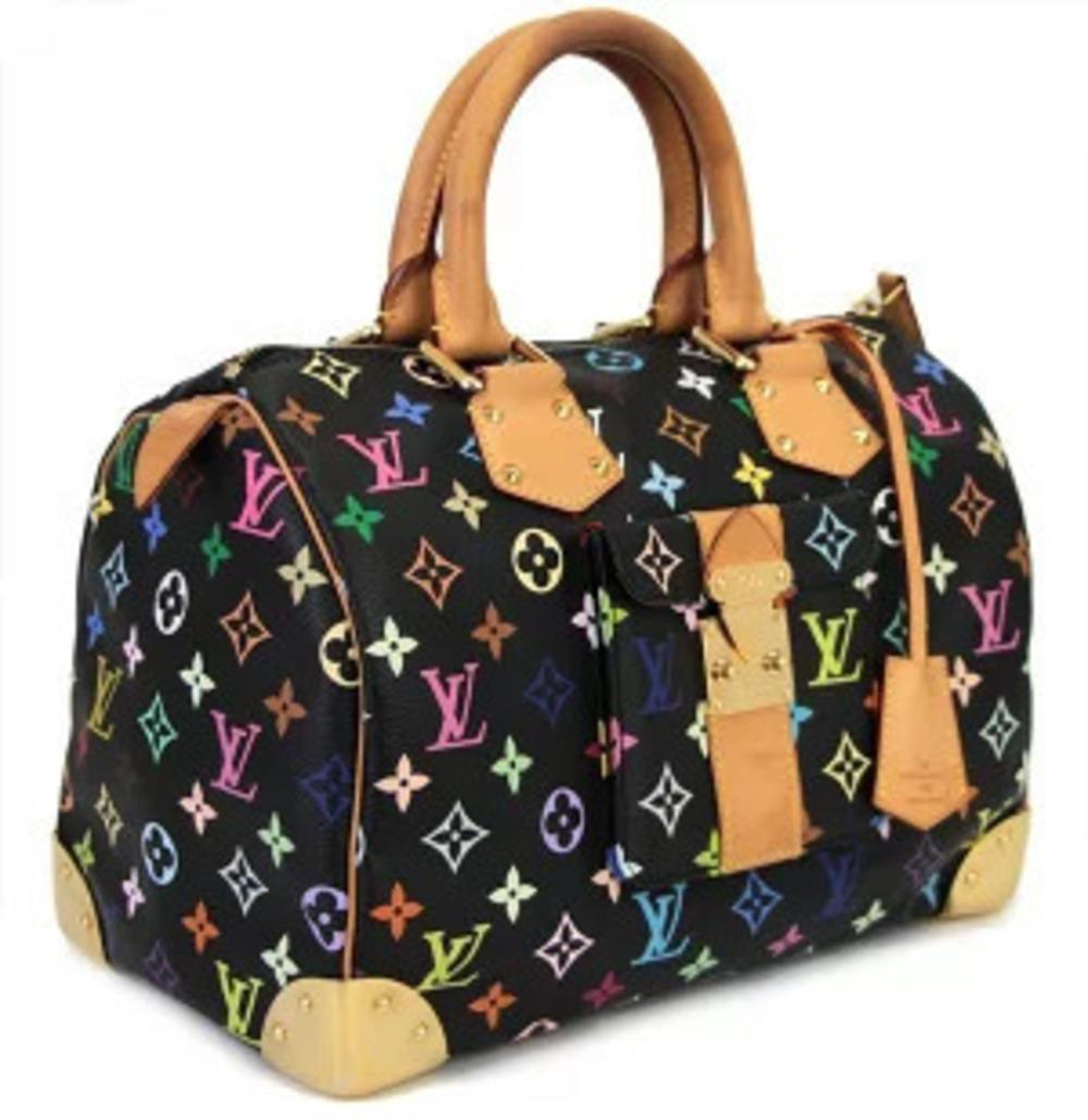 Louis Vuitton Speedy Handbag Boston Bag Multicolor Black Noir Black - Picture 2 of 7